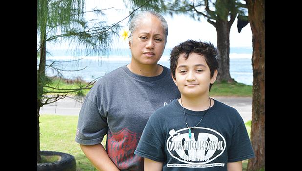 Frances Jane Saelua Togia and her youngest son