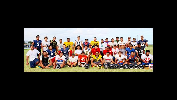 Nu’uuli Vocational Technical High School’s – Varsity Football Team, under the management and supervision of Principal and Head Coach Tupa’i Rod Atafua.  [photo: TG]