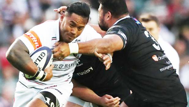 Leicester Tigers' Manu Tuilagi in action against Ospreys at Welford Road. [Photo by Rachel Holborn/Camerasport]