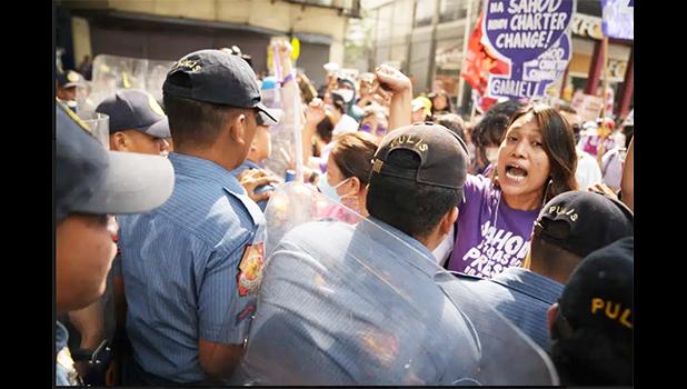 Women's Day protester in the Philippines