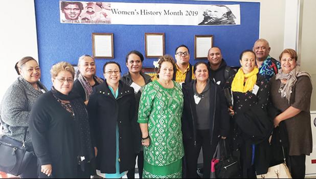 Congresswoman Amata and educators 