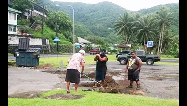 Department of Parks and Recreation, Ken Tupua (far left) with other Parks employees