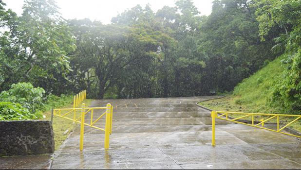 Gate at road going up Mt. Alava