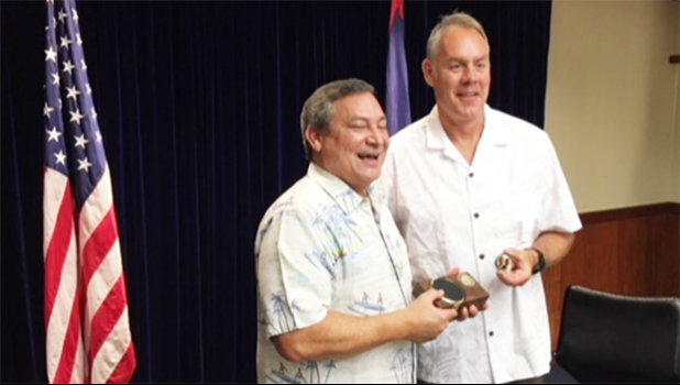 Sec. Ryan Zinke with Guam Governor Eddie Calvo