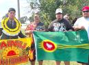 Pvt. Fiame with family and friends