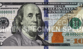$100 bill stamped specimen