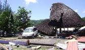 Some of the damage in Leone village after the 2009 earthquake and tsunami.