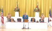 Governor Lemanu P.S Mauga delivering his State of the Territory speech