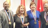 CW4(R) Hope L. Jamias-Bean (second from left) and fellow inductees