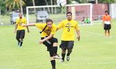 Gabriel Taumua of Pago Youth taking a shot at goal against Royal Puma in a men’s game on Match Day 5 of the 2016 FFAS National League on Saturday, Sept. 17, 2016 at Pago Park Soccer Stadium.  [FFAS MEDIA/Brian Vitolio] 