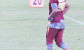 Last Wednesday night the Division 2 (5th and 6th graders) JPS Warrior #90 Francis Mauigoa walks away after he took the ball 60 yards for the first and only touchdown of the game against the JPS Vikings, which leads their team to the Championship this Saturday. [photo:EM]