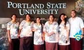 Five ASCC students recently returned from a BUILD EXITO orientation held at Portland State University. BUILD EXITO is a program funded by the National Insitute of Health to encourage students to enter the biomedical, science and engineering professions.  Front row (l-r): Dr. Toetu Faaleva, PSU professor and director of the McNair Scholars Program, Vinesa Faaogea, Olivia Atiano'e, ASCC Health & Human Services instructor Mr. Derek Helsham, and Makerusa Porotesano, Program Coordinator of the Pacific Islander, 
