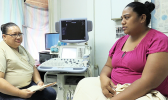 In this scene from the ASCC-ACNR Land Grant film “Gestational Diabetes Screening - Mo Lou Lumana’i Manuia,” an American Samoan woman tries to find out about the disease named in the title. This film and another titled “The Placemat” were featured during a recent public screening at the College.  [courtesy photo]