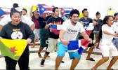 Cast members of the ASCC 2017 theatrical production “In The Heights” rehearse the Carnaval De Barrio scene. The play, set in the Dominican-American neighborhood of Washington Heights in New York City, will take place this coming Tuesday and Wednesday, May 2 and 3, in the Gov. H. Rex Lee Auditorium. Doors open at 6 p.m. and the show gets underway at 7:30. See story inside. [Photo: K. Tuiasosopo]