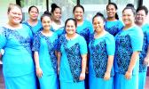 These nine students in the ASCC Practical Nursing Program, along with instructor Lele Ah Mu (back, far right), traveled to Ofu and Olosega in mid-November to conduct a Community Outreach Project. [Photo: J. Kneubuhl] 