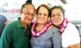 Ms. Cherylmoanamarie Ripley (left), an ASCC employee of more than 30 years, is seen here with ASCC President Dr. Rosevonne Makaiwi Pato (center) and Samoan Studies Institute Director Mrs. Okenaisa Fauolo-Manila during last weeks Faculty Achievement Awards Ceremony.  [Photo: J. Kneubuhl]
