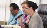 In this Samoa News file photo, American Samoa Economic Development Board nominees [l-r] Commerce Department deputy director Uili Leauanae, Chief Procurement Officer, Dr. Oreta Mapu Crichton; Public Works director Faleosina Voigt at the conclusion of their Senate confirmation hearing in August. [SN file photo]