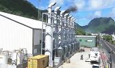 This photo provided by ASPA, shows the “first smoke” of engine number 3 on March 3, 2017 — considered an important milestone for the new Satala Power Plant after the original plant was destroyed in the 2009 earthquake and tsunami.  The power plant continued to be put through its paces, and was dedicated May 25, 2017.  [2017 file photo]
