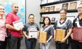 Neil’s ACE Home Center held a small ceremony yesterday morning to recognize years of service for team members from 5- 25 years.  In this photo are CEO Ngaire Ho Ching (far left) and some of the recipients, who received service awards. Recipients recognized were Frank Ho Ching, Fernando Seti, Pisinisi Fa’alili, Joyce Ta’ala, Linda Brown, Eneliko Auseuga, Ugapaepae Koloi-Ampong, Marichu Cayanan, Nadine Solofa-Taufa’asau and Teni Ma’ae.  [Photo: EM]