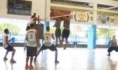 The heated game between Mizuno Boys and the Laumuatasi Mens Team from Pago Pago to vie for the top four teams to play for the championship of the Samoa Challenge Men’s Division. Laumuatasi won this slot during their game on Tuesday evening at Samoana Gymnasium. [photo: Leua Aiono Frost]