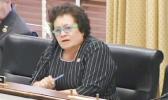 Congresswoman Aumua Amata speaking at the hearing. [courtesy photo]