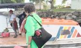 Amata boards the boat in Manu’a. [courtesy photo]