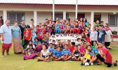 Amata with students at A.P. Lutali Elementary School. [courtesy photo]