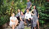 Ammon Fepuleai, Math teacher at Samoana High School – during a photoshoot with some of his talented students who worked with him, and graduated — Class of 2016.  See story below. [courtesy photo]