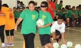 A.P. Lutali students perform their session’s skill part of their demonstration, during the ASDOE/FFAS Just Play Program finale on Thursday, April 27, 2017 at the DYWA gymnasium in Pago Pago.   [FFAS MEDIA/Brian Vitolio]