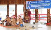 Miss American Samoa Antonina Lilomaiava performing the traditional Samoan Ava ceremony to welcome the guests of the 104th Annual Conference for the Association of Pacific Ports. See story for full details.  [photo: TG]
