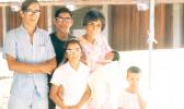 On July 10, 1968, Brian Cruz Conboy was born at the LBJ Tropical Medical Center. Brian is being held by his mother Josephine who moved to the territory with her husband Roy and their children after Roy received a contract job to work as principal for Nua Elementary School in 1966. Brian returned to his birthplace two weeks ago, 49 years after he left. See story for full details.  [photo: courtesy]