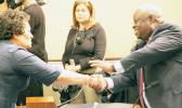 Congresswoman Amata and USVI Governor Mapp, before a Natural Resources Committee hearing on several shared challenges territories face.  [courtesy photo]