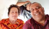 Congresswoman Aumua and Lt Governor Lemanu on a recent flight to Manu’a. [courtesy photo]