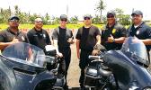 Four Department of Public Safety officers who completed and passed the Police Motorcycle Instructor Final earlier this year. The training was overseen by two Arizona State Troopers (pictured, center) who were part of a delegation that arrived earlier this month to conduct DUI courses for over 30 local cops. The police motorcycle instructor course was an add-on to the ARIDE training course and resulted in the off island instructors staying a week longer. [SN file photo]