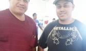 DYWA Deputy Director Pa'u Roy Ausage with Alex Ramirez, a volunteer wrestling coach from southern California who is in the territory conducting free wrestling clinics for locals at the Pago Pago Community Youth Center. [photo: Blue Chen-Fruean]