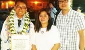Proud parents Mr. and Mrs. Danny and Jenny DeLara with their son Hewlitt, one of the newly inducted members of Manumalo Academy's National Honor Society. [Photo: Blue Chen-Fruean]
