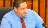 Public Defender Douglas Fiaui in a 2017 photo inside the old Fono building. The court has been told that Fiaui is off island until mid-July and two jury trials have been continued due to his extended absence. Chief Justice Michael Kruse has issued an Order to Show Cause for the Public Defender. See story for details.  [photo: AF]