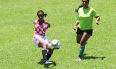  Elsy Lui of Ilaoa & To’omata takes a shot at goal against Lion Heart during a women’s game of Match Day 10 of the 2016 FFAS National League at Pago Park Soccer Stadium on Saturday, Oct. 29.   [FFAS MEDIA/Brian Vitolio]