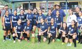 The SPA Dolphins squad, second place finishers for the ASHSAA Girls varsity soccer season 2016-2017 at Pago Park Soccer Stadium on Wednesday, March 22, 2017. [FFAS MEDIA/Brian Vitolio]