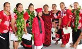 A Special Education student from Faga’itua HS, surrounded by proud teachers and her mother yesterday during the Vikings Class of 2017 commencement ceremony.  [photo:EM]