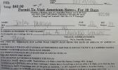 Here is the copy of the Entry Permit that allowed Joita Fa’aaliga to enter the territory on August 2012.  [photo by AF]