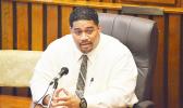 Newly confirmed Department of Youth and Women’s Affairs director, Jonathan David Fanene, during his Senate confirmation hearing last Friday.  [photo: AF]