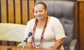 Immigration Board chairwoman, Fanene Edda Wyberski, when she appeared before the Fono for confirmation of her appointment to the Immigration Board.  [photo: AF]