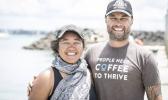 LtoR , Fealofani Bruun and Schannel van Dijken, crew members of The Samoan Voyaging Society. [Photo / Michael Craig]