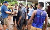  Fiji Prime Minister Frank Bainimarama visits a community in Ba which was hit by floods caused by Cyclone Josie. [Photo: Fijian Government via RNZI] 