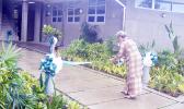 First Lady Cynthia Malala Moliga cutting the ribbon during the official dedication ceremony of the American Samoa Power Authority’s new $4.6 million Operations Center building at its Tafuna compound last Friday morning.  [photo: FS]