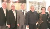 Pictured left to right: Richard Stanton of the Congresswoman’s office; Joseph “Iu” Pereira, Executive Assistant to the Governor; Starkist CEO Andrew Choe; Gov. Lolo Moliga; Congresswoman Aumua Amata; and Michelle Faist, StarKist Senior Advisor, Government Relations.  On Nov. 7, Gov. Lolo Matalasi Moliga and a delegation from his cabinet, along with Congresswoman Aumua Amata, jointly held discussions with StarKist CEO Choe and other representatives of StarKist to make an aggressive, coordinated approach at b