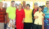 (Center) Gov. Lolo Matalasi Moliga, SVSG president Siliniu Lina Chan, and SVSG patron, First Lady Cynthia Malala Moliga, during a visit to the shelter in June 2016.  [Courtesy photo]