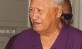 High Talking Chief Tuaolo Meko Aiumu looking relieved while exiting the High Court after last week’s hearing.  [photo by AF]