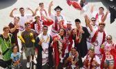 Graduates of Faga’itua HS happily posed for the Samoa News camera following graduation luncheons and gatherings being hosted around the island to celebrate their successful completion of 12 years of education with families and friends.  [Photo:THA]